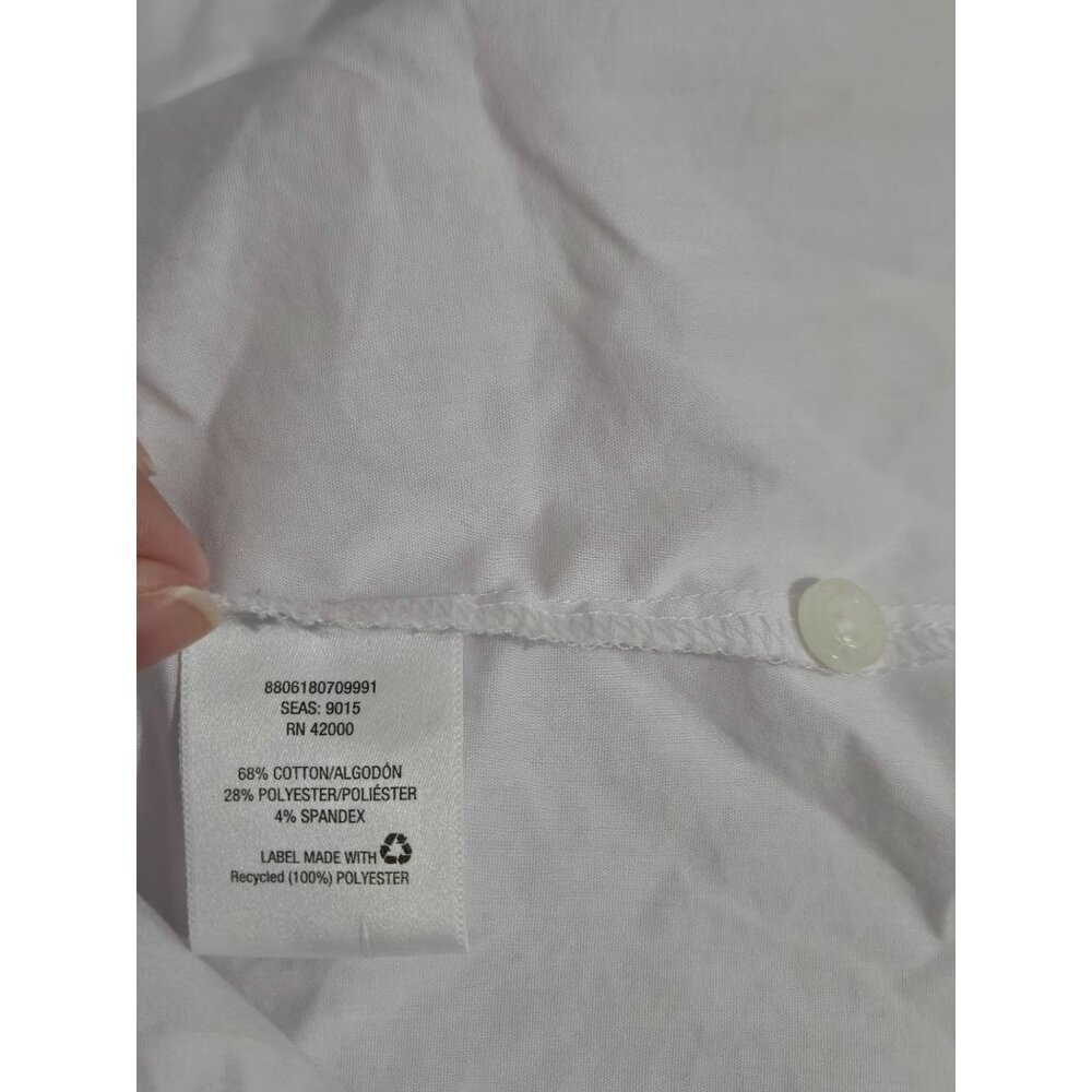 Basic Editions Womens White Button Front Long Sle… - image 7